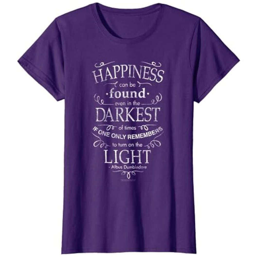 NEW! Harry Potter Albus Dumbledore Happiness Quote T-Shirt Ladies Size Large